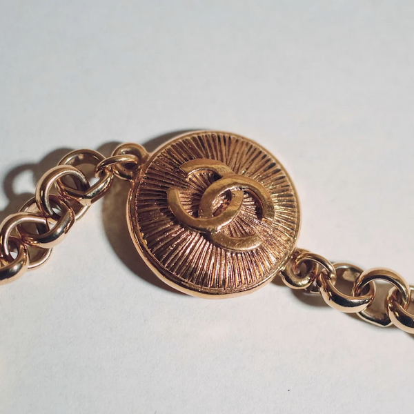 100% Authentic Vintage Repurposed Chanel Sunburst Bracelet