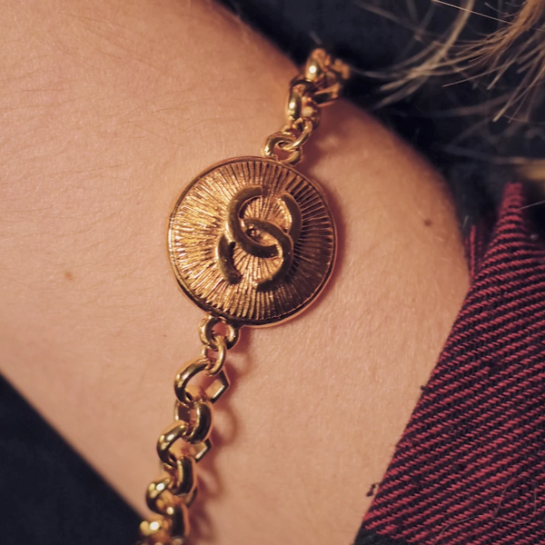 100% Authentic Vintage Repurposed Chanel Sunburst Bracelet