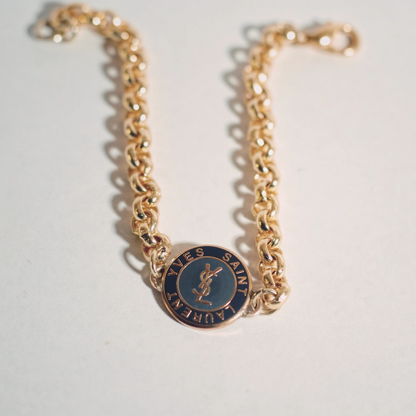 100% Authentic Vintage Repurposed YSL Small Charm Link Bracelet