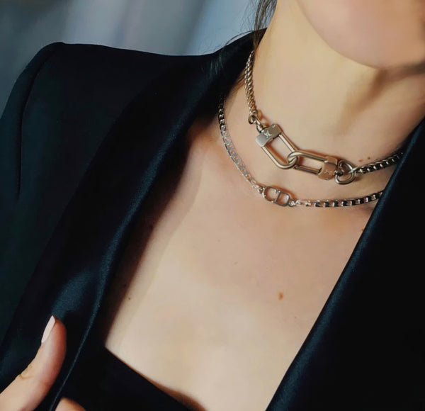 100% Authentic Vintage Repurposed Mini Christian Dior CD Silver Necklace