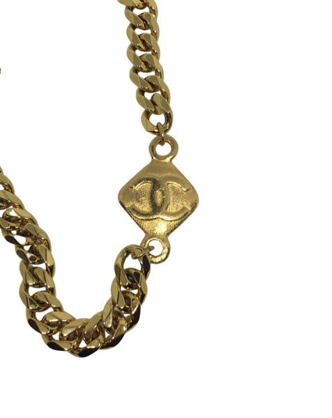 100% Authentic Vintage Repurposed Large Chanel Diamond Gold Choker