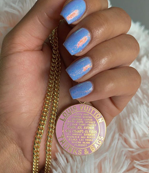 100% Authentic Vintage Repurposed Louis Vuitton Pink Large Trunks And Bags Necklace