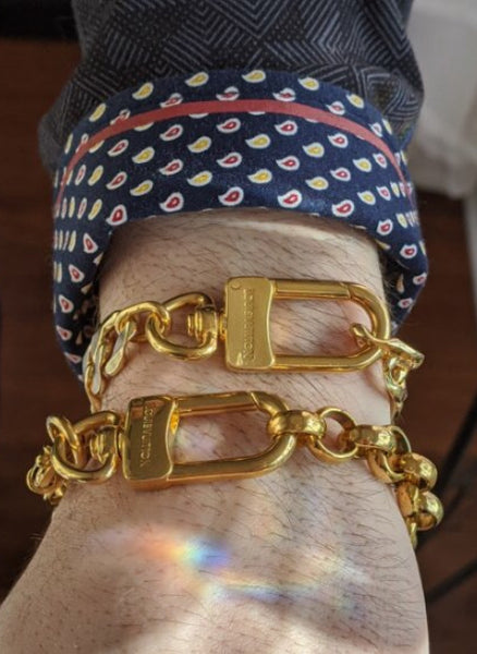100% Authentic Vintage Repurposed Louis Vuitton Large Lock Bracelet