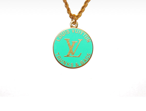 100% Authentic Vintage Repurposed Louis Vuitton Aqua Trunks And Bags Necklace