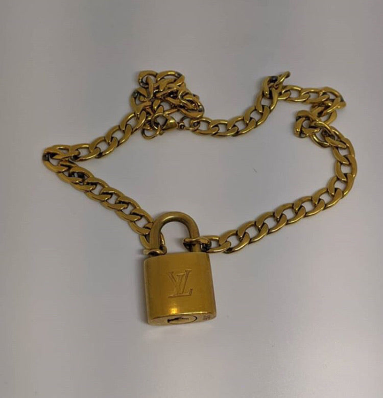 100% Authentic Vintage Repurposed Louis Vuitton Classic Gold LV Lock N –  vintagedesignerco
