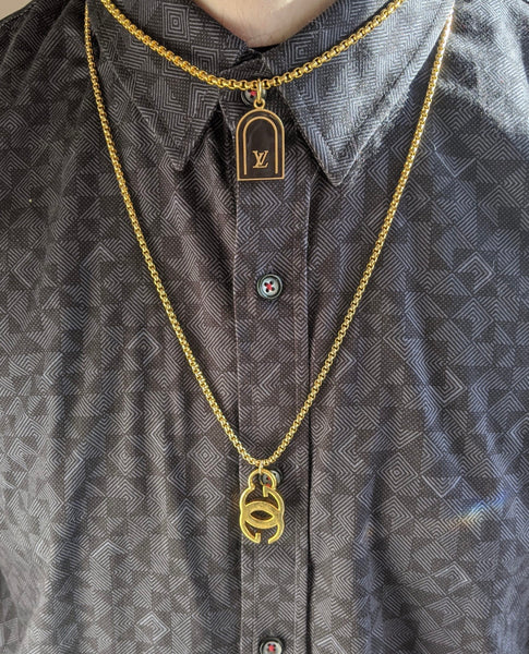 100% Authentic Vintage Repurposed Louis Vuitton Brown Bag Tag