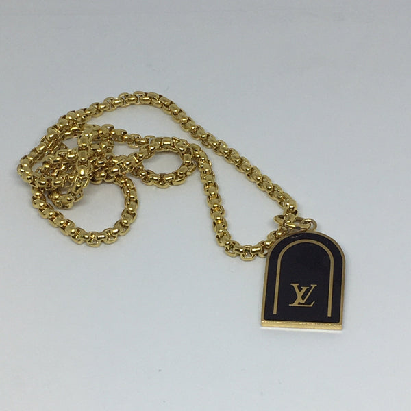 100% Authentic Vintage Repurposed Louis Vuitton Brown Bag Tag