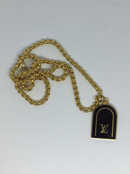 100% Authentic Vintage Repurposed Louis Vuitton Brown Bag Tag