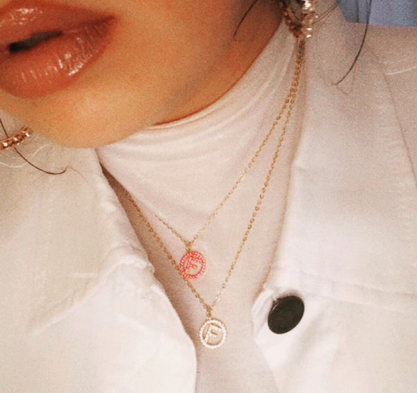 100% Authentic Vintage Repurposed Fendi Crystal Clear Pendant Necklace