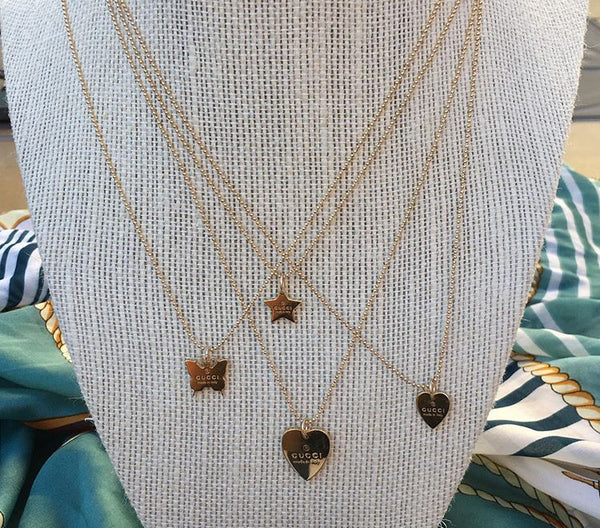100% Authentic Vintage Repurposed Gucci Gold Mini Butterfly Pendant Necklace