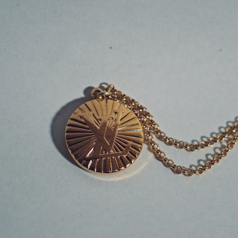 100% Authentic Vintage Repurposed Louis Vuitton Gold Sunburst Necklace