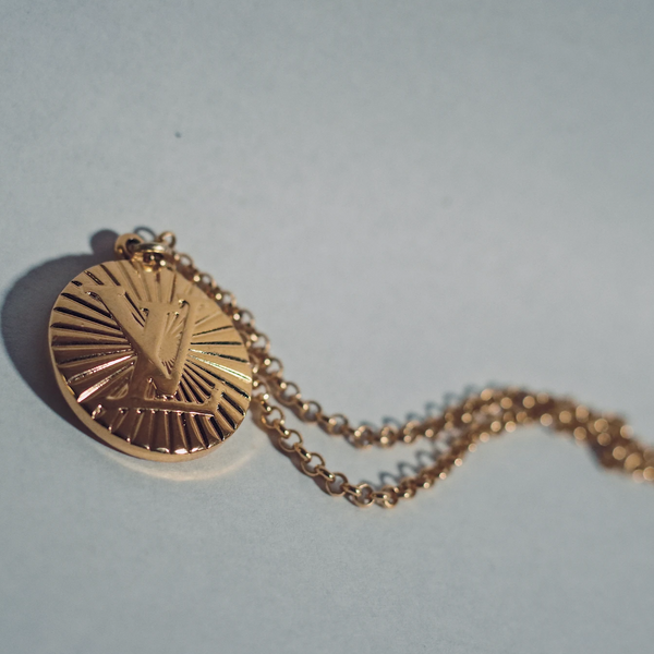 100% Authentic Vintage Repurposed Louis Vuitton Gold Sunburst Necklace