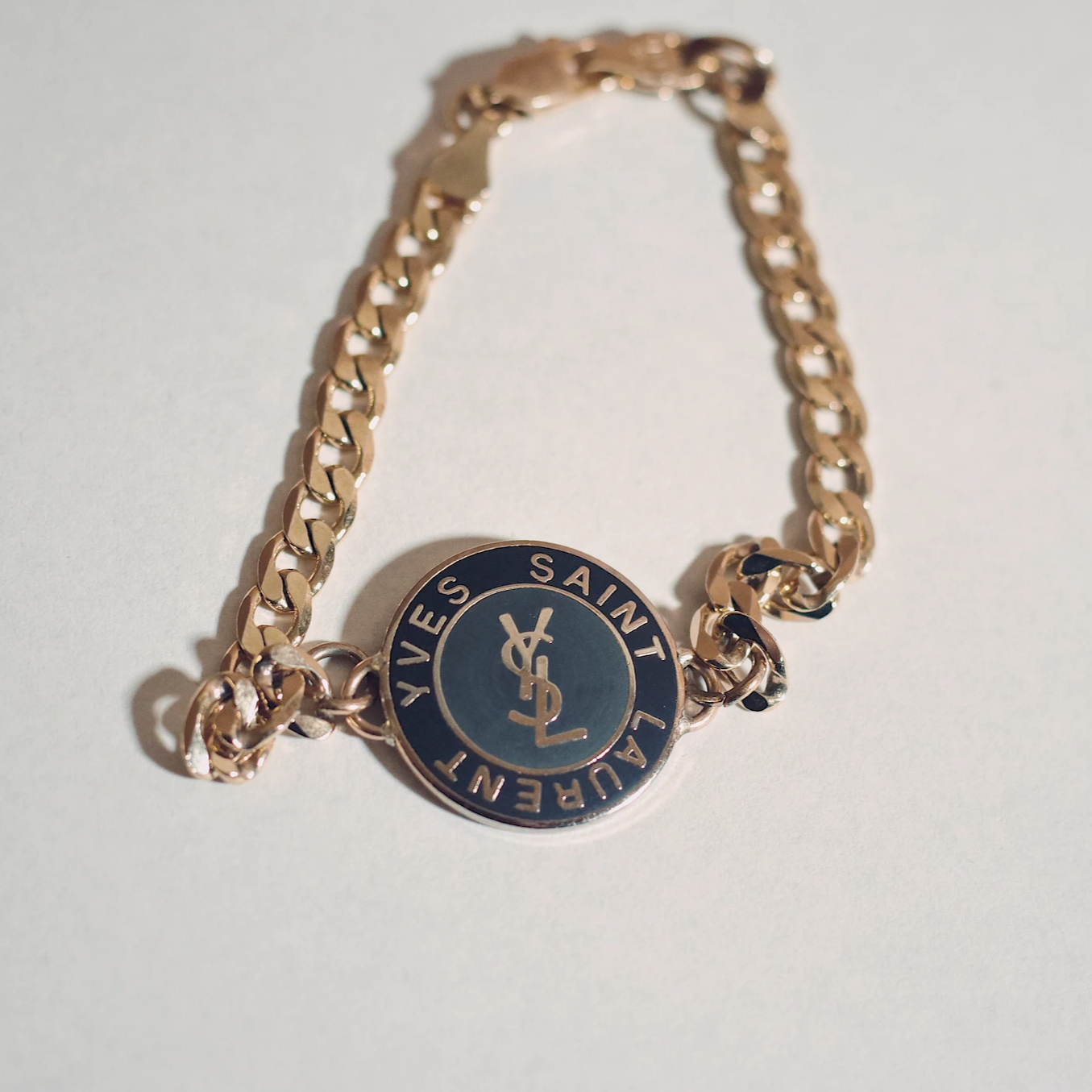100% Authentic Vintage Repurposed YSL Large Charm Bracelet