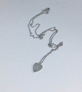100% Authentic Vintage Repurposed Gucci Silver Mini Heart Pendant Necklace