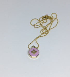 100% Authentic Vintage Repurposed Louis Vuitton Small Light Purple Flower Necklace