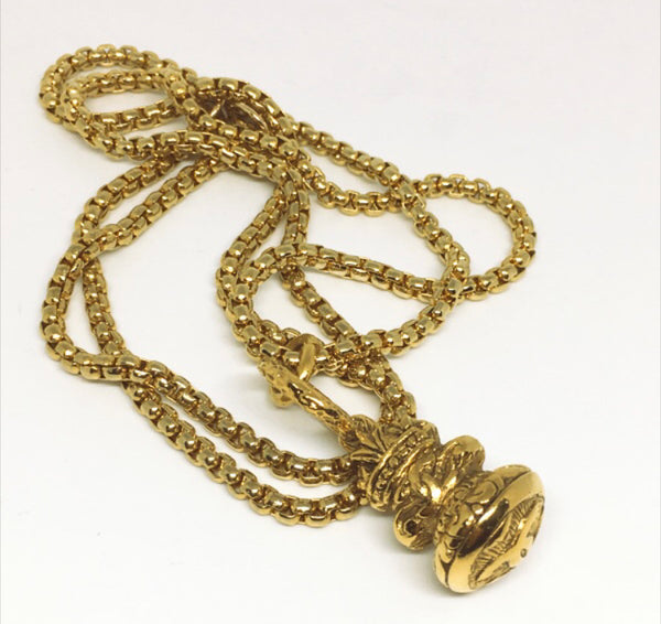 100% Authentic Vintage Repurposed Chanel Gold Tribal Doorknocker Necklace