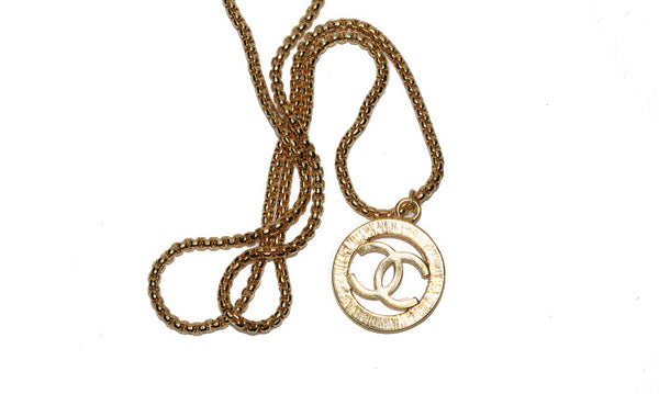 100% Authentic Vintage Repurposed Chanel Large CC Logo Necklace