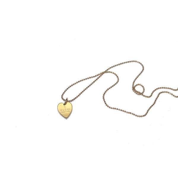 100% Authentic Vintage Repurposed Gucci Gold Mini Heart Pendant Necklace
