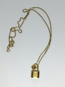100% Authentic Vintage Repurposed Louis Vuitton Mini Lock Necklace