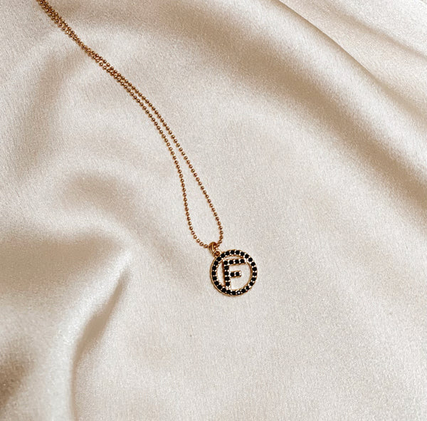 100% Authentic Vintage Repurposed Fendi Crystal Black Pendant Necklace