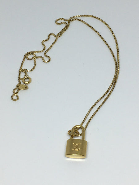 100% Authentic Vintage Repurposed Louis Vuitton Mini Lock Necklace