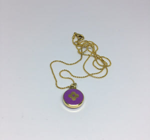 100% Authentic Vintage Repurposed Louis Vuitton Small Dark Purple Flower Necklace