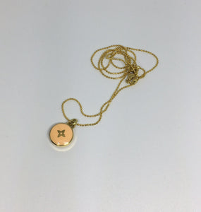 100% Authentic Vintage Repurposed Louis Vuitton Small Light Orange Flower Necklace