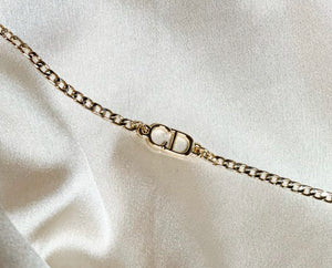 100% Authentic Vintage Repurposed Mini Christian Dior CD Gold Bracelet