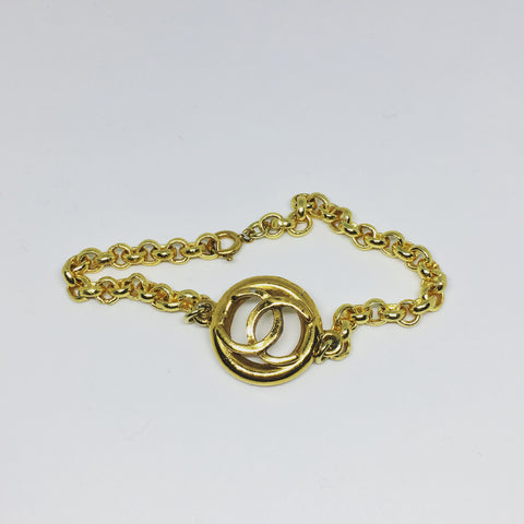 100% Authentic Vintage Repurposed Chanel Gold Circle Pop Bracelet